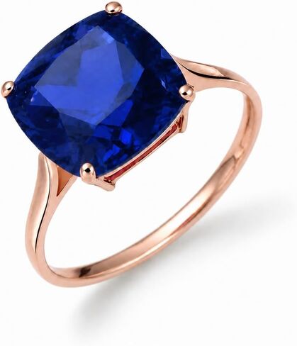 Galaxy Gold 14K Solid Gold Natural Blue Sapphire Ring for Women, Fine Jewelry for Women - Yellow Gold Fine Jewelry in Kuwait
