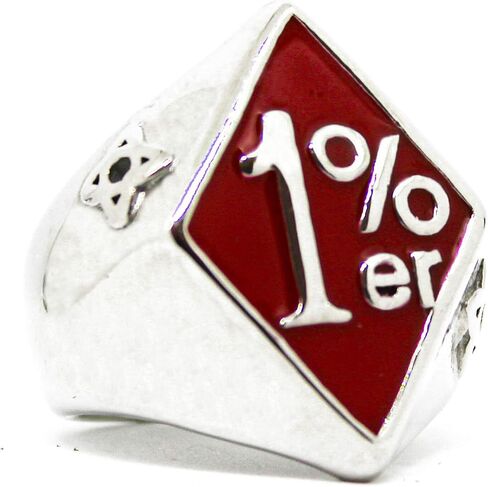 1% er Outlaw Motorcycle Biker Ring, One Per-center Motorcycle Club Ring, Biker Ring, (Red, 12) in Kuwait