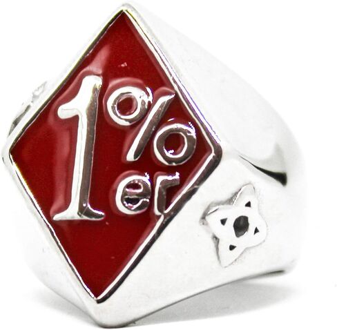 1% er Outlaw Motorcycle Biker Ring, One Per-center Motorcycle Club Ring, Biker Ring, (Red, 12) in Kuwait