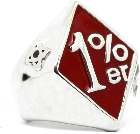 1% er Outlaw Motorcycle Biker Ring, One Per-center Motorcycle Club Ring, Biker Ring, (Red, 12) in Kuwait
