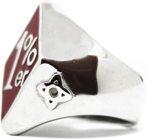 1% er Outlaw Motorcycle Biker Ring, One Per-center Motorcycle Club Ring, Biker Ring, (Red, 12) in Kuwait