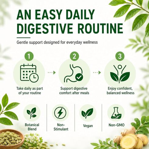 GutCore Advanced Digestive Comfort Capsules | Vegan, Non-GMO Daily Digestive Support with Inulin, Fennel, Ginger & Slippery Elm – 60 Capsules in Kuwait