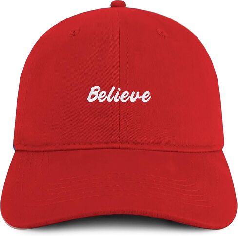 متجر الملابس العصرية Believe قبعة الأب القطنية المطرزة غير المنظمة ذات المظهر المنخفض in Kuwait