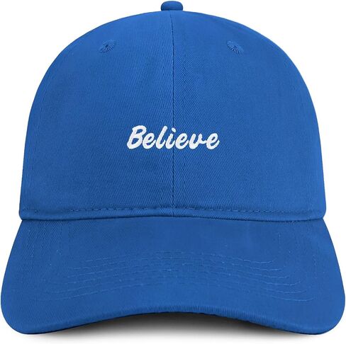 متجر الملابس العصرية Believe قبعة الأب القطنية المطرزة غير المنظمة ذات المظهر المنخفض in Kuwait