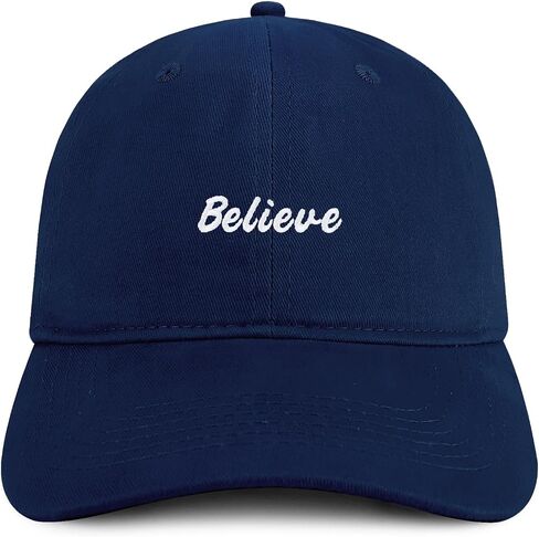 متجر الملابس العصرية Believe قبعة الأب القطنية المطرزة غير المنظمة ذات المظهر المنخفض in Kuwait