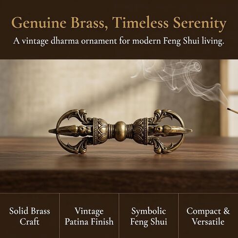 SHINEOFI Brass Vajra Pestle Home Decor Accents Vintage Brass Dharma Ornament Feng Shui Decor for Office Temple Desktop Key Chain Pendant in Kuwait