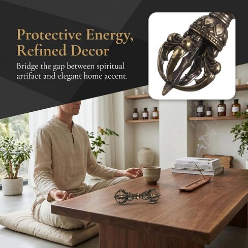 SHINEOFI Brass Vajra Pestle Home Decor Accents Vintage Brass Dharma Ornament Feng Shui Decor for Office Temple Desktop Key Chain Pendant in Kuwait