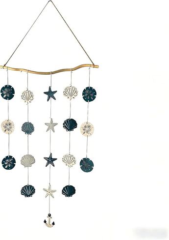 Jhdydz Coastal Beach Wall Art – Capiz Shell & Starfish Wall Decor, Macrame Wall Hanging – Nautical Seashell Decor for Bathroom, Bedroom, Living Room – Boho Beach Themed Room Decor in Saudi Arabia