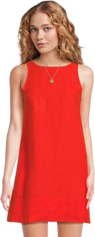 Madewell Women's Contrast-Stitch Shift Mini Dress in Linen in Saudi Arabia