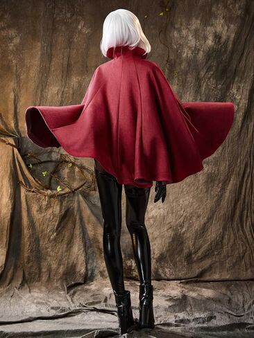 miccostumes Women's Costume Knigt Cosplay Black Bodysuit with Red Cape and Mask in Kuwait