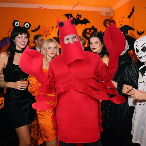 Adult Lobster Costume, Funny Red Lobster Suit for Halloween Party Cosplay, Sea Animal Outfit for Men and Women in Saudi Arabia