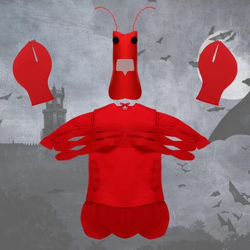 Adult Lobster Costume, Funny Red Lobster Suit for Halloween Party Cosplay, Sea Animal Outfit for Men and Women in Saudi Arabia