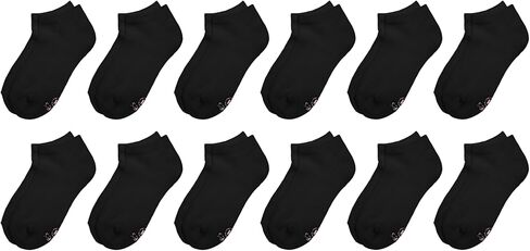 Hanes Girls' White Crew, Ankle & No Show Socks Pack, Cushioned Socks, Uniform Socks for Girls, 12-pairs in Kuwait