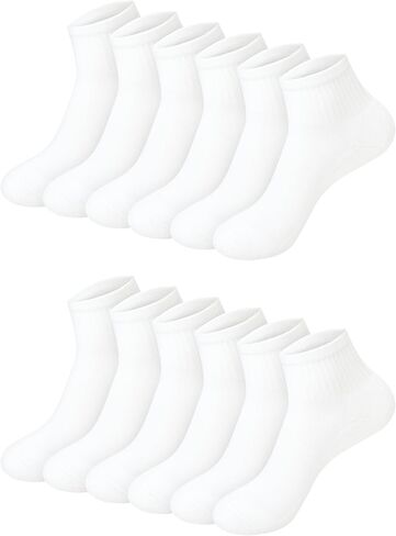 Hanes Girls' White Crew, Ankle & No Show Socks Pack, Cushioned Socks, Uniform Socks for Girls, 12-pairs in Kuwait