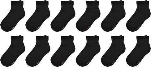 Hanes Girls' White Crew, Ankle & No Show Socks Pack, Cushioned Socks, Uniform Socks for Girls, 12-pairs in Kuwait