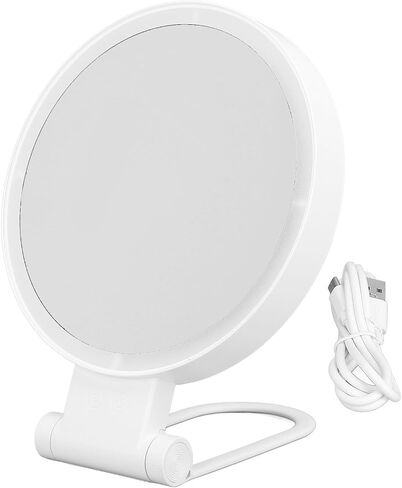 مرآة مكياج مضاءة من Fockety، مرآة مكبرة مزدوجة الجوانب 1X 5X، مرآة زينة LED مع مقبض قابل للطي، تحكم باللمس، مرآة مكياج للسفر قابلة لإعادة الشحن وقابلة للتعتيم بدون خطوات in Kuwait