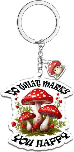 Cute Mushroom Keychain Gifts for Teen Girls Mushrooms Gifts for Her Unique Birthday Christmas Gift Inspirational Gift Ideas Mushroom Decor Do What Make You Happy Accessories in Saudi Arabia