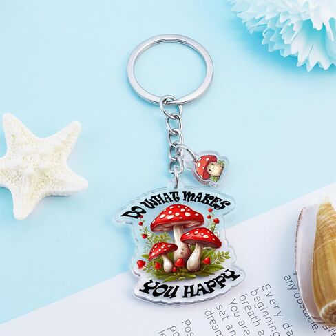 Cute Mushroom Keychain Gifts for Teen Girls Mushrooms Gifts for Her Unique Birthday Christmas Gift Inspirational Gift Ideas Mushroom Decor Do What Make You Happy Accessories in Saudi Arabia