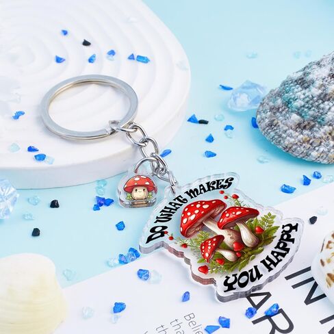 Cute Mushroom Keychain Gifts for Teen Girls Mushrooms Gifts for Her Unique Birthday Christmas Gift Inspirational Gift Ideas Mushroom Decor Do What Make You Happy Accessories in Saudi Arabia