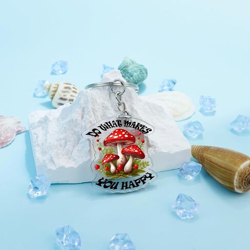 Cute Mushroom Keychain Gifts for Teen Girls Mushrooms Gifts for Her Unique Birthday Christmas Gift Inspirational Gift Ideas Mushroom Decor Do What Make You Happy Accessories in Saudi Arabia