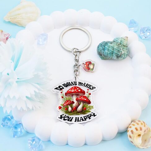 Cute Mushroom Keychain Gifts for Teen Girls Mushrooms Gifts for Her Unique Birthday Christmas Gift Inspirational Gift Ideas Mushroom Decor Do What Make You Happy Accessories in Saudi Arabia