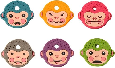 6PC Cartoon Monkey Key Covers – Soft Rubber Epoxy Key Protection Sleeves in Saudi Arabia