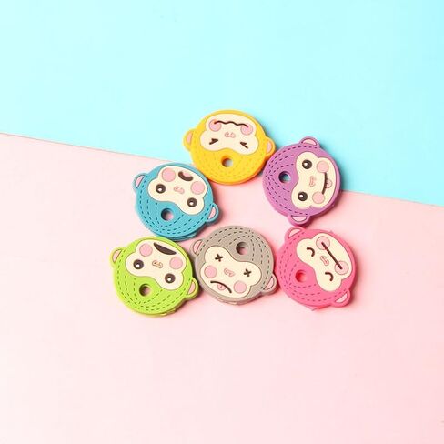 6PC Cartoon Monkey Key Covers – Soft Rubber Epoxy Key Protection Sleeves in Saudi Arabia