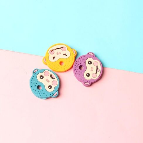 6PC Cartoon Monkey Key Covers – Soft Rubber Epoxy Key Protection Sleeves in Saudi Arabia