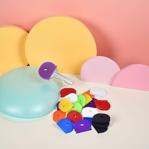32Pcs Rubber Keycaps Silicone Key Identifier Caps Coloured Key Covers,Half Round Key Covertag Key Handle, Round Key Handle and Professional Commercial Access Control in Saudi Arabia