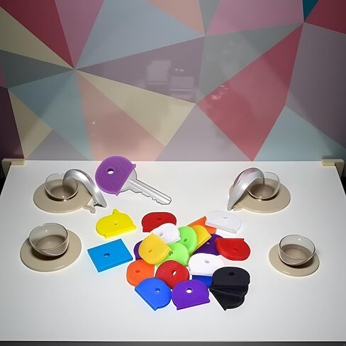 32Pcs Rubber Keycaps Silicone Key Identifier Caps Coloured Key Covers,Half Round Key Covertag Key Handle, Round Key Handle and Professional Commercial Access Control in Saudi Arabia
