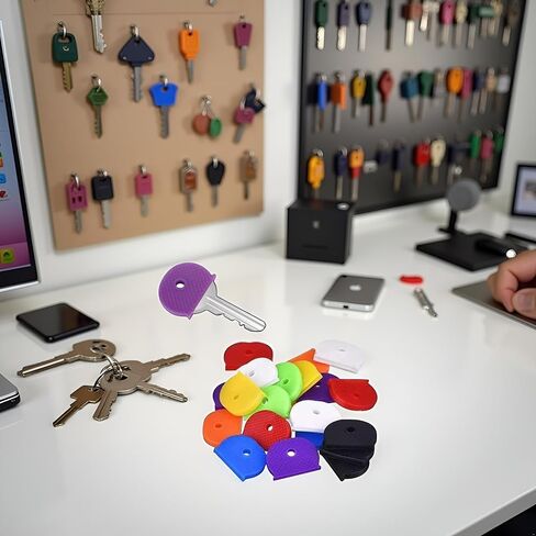 32Pcs Rubber Keycaps Silicone Key Identifier Caps Coloured Key Covers,Half Round Key Covertag Key Handle, Round Key Handle and Professional Commercial Access Control in Saudi Arabia