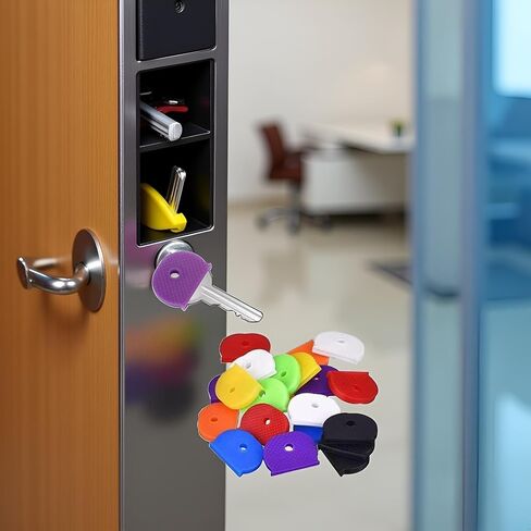 32Pcs Rubber Keycaps Silicone Key Identifier Caps Coloured Key Covers,Half Round Key Covertag Key Handle, Round Key Handle and Professional Commercial Access Control in Saudi Arabia