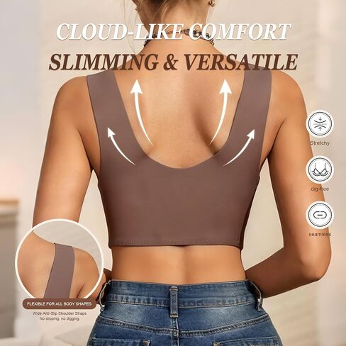 Wireless Bras for Women, Support Lift Seamless Bra V Neck Mesh Bralette, Wide Anti-Slip Straps Comfortable T-Shirt Bra in Kuwait