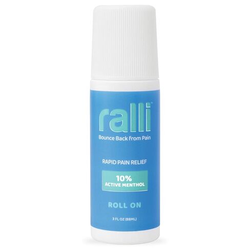 ralli Rapid Pain Relief 3oz Roll-On for Muscle Aches, Joint, Arthritis, Knee, Neck, Hip Pain, Foot Pain, Backache Pain-Relief, Dye Free, Made in USA in Kuwait