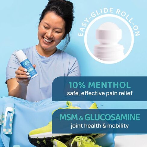 ralli Rapid Pain Relief 3oz Roll-On for Muscle Aches, Joint, Arthritis, Knee, Neck, Hip Pain, Foot Pain, Backache Pain-Relief, Dye Free, Made in USA in Kuwait