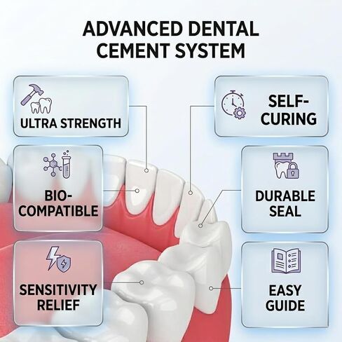 Tooth Repair Kit Zinc Oxide Eugenol Cement Dental Care Kit, Temporary Teeth Replacement, Dental Care Repair for Broken Chipped Teeth, Crown Fillings & Bridges 2PCS in Saudi Arabia