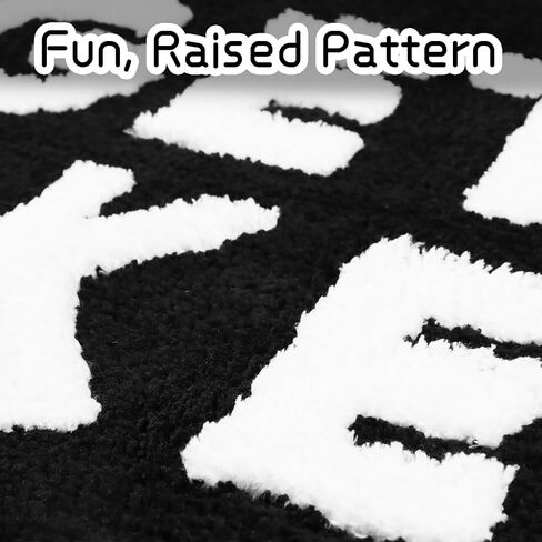 Get Naked Bath Mat Black and White Long Bathroom Rugs Runner Non Slip Washable Quick Dry Absorbent Funny Microfiber Large Bath Mat,17 * 47 Inch in Kuwait