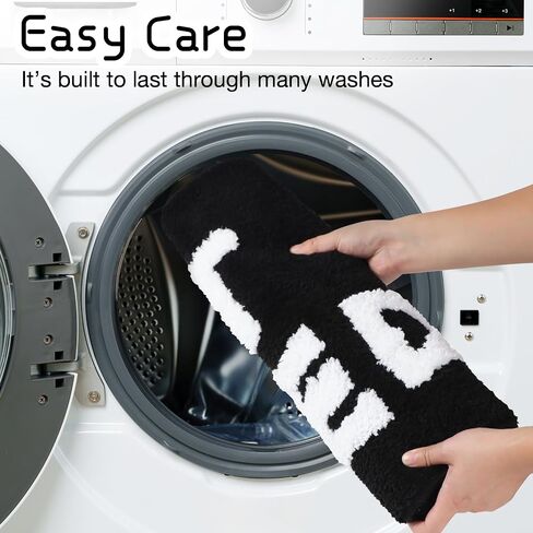 Get Naked Bath Mat Black and White Long Bathroom Rugs Runner Non Slip Washable Quick Dry Absorbent Funny Microfiber Large Bath Mat,17 * 47 Inch in Kuwait