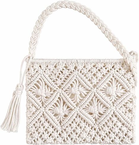 Avxdbr Crochet Crossbody Bag for Women Handcrafted Bohemian Woven Shoulder Bag Beach Purse Clutch Handbag for Summer Vacation,Travel, Shopping in Saudi Arabia