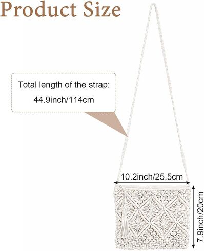 Avxdbr Crochet Crossbody Bag for Women Handcrafted Bohemian Woven Shoulder Bag Beach Purse Clutch Handbag for Summer Vacation,Travel, Shopping in Saudi Arabia