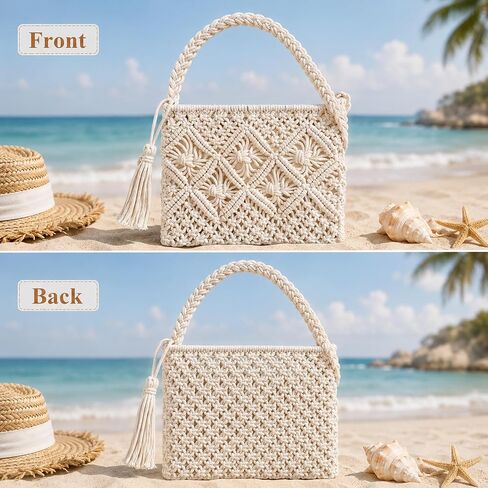 Avxdbr Crochet Crossbody Bag for Women Handcrafted Bohemian Woven Shoulder Bag Beach Purse Clutch Handbag for Summer Vacation,Travel, Shopping in Saudi Arabia