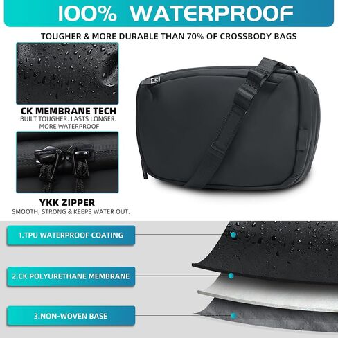 5L Sling Bag Crossbody Chest Shoulder Bag Water-resistant Lightweight Daypack for Travel Daily Commute for Men Women Black in Saudi Arabia