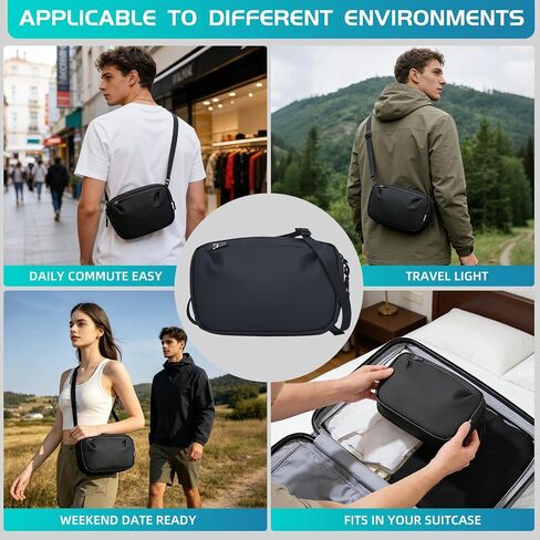 5L Sling Bag Crossbody Chest Shoulder Bag Water-resistant Lightweight Daypack for Travel Daily Commute for Men Women Black in Saudi Arabia