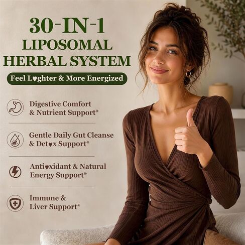 30-in-1 Liposomal Wormwood Black Walnut Clove Cleanse for Humans Tincture - Rapid Gut Cleanse & Digestive Support with PAU D'Arco Garlic Soursop Pumpkin Seed Oregano | High Absorption |4 Fl Oz (120mL) in Saudi Arabia