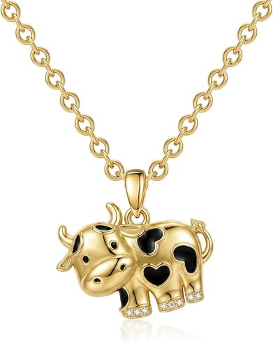 14K Gold Dainty Necklace for Women, Animal Jewerly Cute Pendant Gifts for Women, with 18"+2" Cable Chain in Saudi Arabia