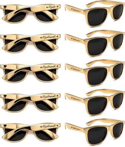 TeamBride 10 Pack Bridesmaid Sunglasses Classic Style Sun Glasses for Bachelorette Party Favors Bridesmaid Gifts in Kuwait