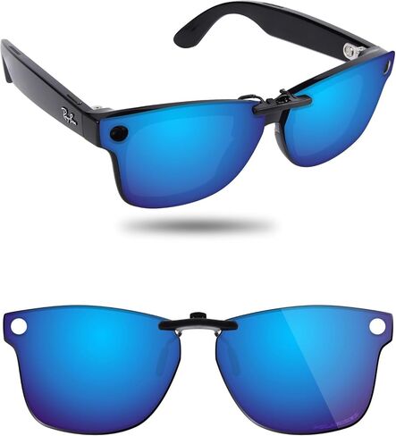 Fiskr Polarized Clip-On Sunglass for Ray-Ban Meta Wayfarer RW4006 & Gen 2 RW4012 (Size 50-22) - UV Protection in Saudi Arabia