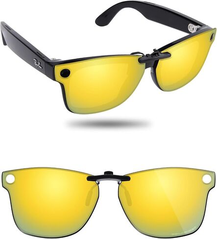 Fiskr Polarized Clip-On Sunglass for Ray-Ban Meta Wayfarer RW4006 & Gen 2 RW4012 (Size 50-22) - UV Protection in Saudi Arabia