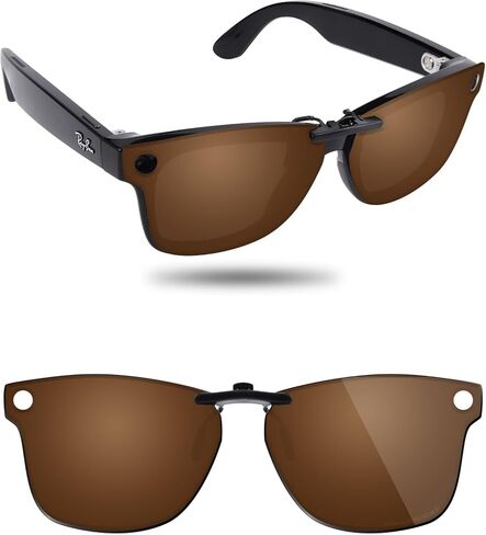 Fiskr Polarized Clip-On Sunglass for Ray-Ban Meta Wayfarer RW4006 & Gen 2 RW4012 (Size 50-22) - UV Protection in Saudi Arabia