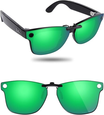 Fiskr Polarized Clip-On Sunglass for Ray-Ban Meta Wayfarer RW4006 & Gen 2 RW4012 (Size 50-22) - UV Protection in Saudi Arabia